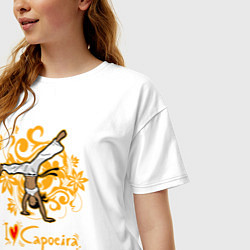 Футболка оверсайз женская I love Capoeira - fighter, цвет: белый — фото 2