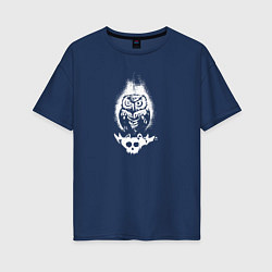 Футболка оверсайз женская Evil owl, цвет: тёмно-синий