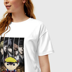 Футболка оверсайз женская Tomodachi game - friends and Manabu, цвет: белый — фото 2