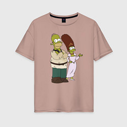 Женская футболка оверсайз Homer and Marge in Shrek