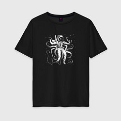 Футболка оверсайз женская Octopusnaut, цвет: черный