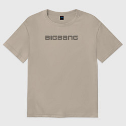 Футболка оверсайз женская Big bang надпись, цвет: миндальный