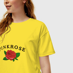 Футболка оверсайз женская Pink rose, цвет: желтый — фото 2