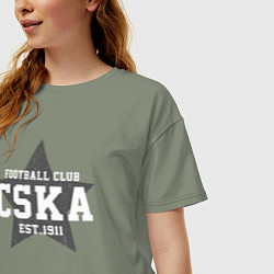 Футболка оверсайз женская ЦСКА Москва Звезда, цвет: авокадо — фото 2
