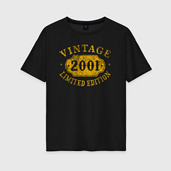 Футболка оверсайз женская Винтаж 2001 лимитированная серия, цвет: черный