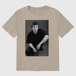 Футболка оверсайз женская Актёр Сергей Бодров-младший, цвет: миндальный