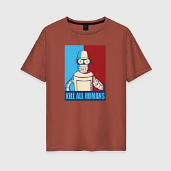 Женская футболка оверсайз Bender Futurama