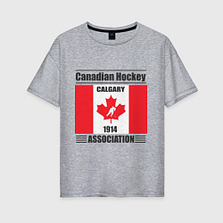 Футболка оверсайз женская Федерация хоккея Канады, цвет: меланж