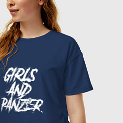 Футболка оверсайз женская Girls und Panzer logo, цвет: тёмно-синий — фото 2