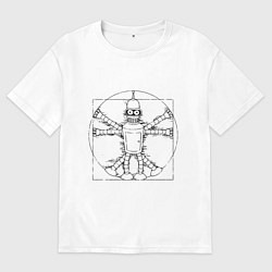 Футболка оверсайз женская Vitruvian Bender, цвет: белый