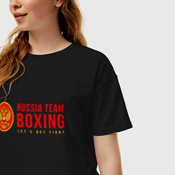 Футболка оверсайз женская Lets get boxing, цвет: черный — фото 2