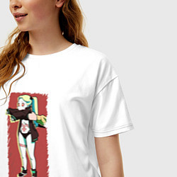 Футболка оверсайз женская Ребекка Cyberpunk Edgerunner, цвет: белый — фото 2