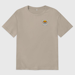 Футболка оверсайз женская Лого Мугивар - One Piece, цвет: миндальный