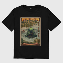 Футболка оверсайз женская Существо из Черной Лагуны, цвет: черный