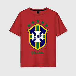 Футболка оверсайз женская Brasil CBF, цвет: красный