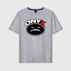 Женская футболка оверсайз Onyx - black logo