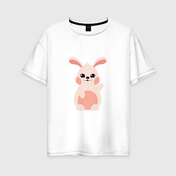 Футболка оверсайз женская Pink Bunny, цвет: белый