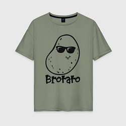 Футболка оверсайз женская Brotato art, цвет: авокадо