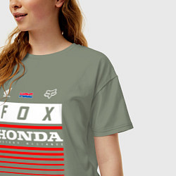Футболка оверсайз женская Honda racing, цвет: авокадо — фото 2