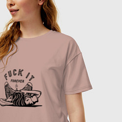Футболка оверсайз женская К черту все это, цвет: пыльно-розовый — фото 2