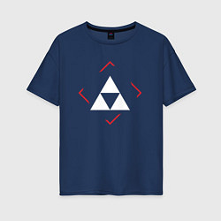 Футболка оверсайз женская Символ Zelda в красном ромбе, цвет: тёмно-синий