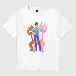 Футболка оверсайз женская Урамити Омота - Двуличный братик, цвет: белый