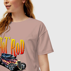 Футболка оверсайз женская Hot Rod - Power, цвет: пыльно-розовый — фото 2