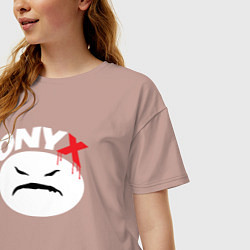 Футболка оверсайз женская Onyx logo white, цвет: пыльно-розовый — фото 2