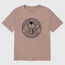 Футболка оверсайз женская Федеральное Бюро Контроля, цвет: пыльно-розовый