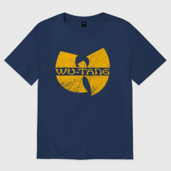 Футболка оверсайз женская Wu scratches logo, цвет: тёмно-синий