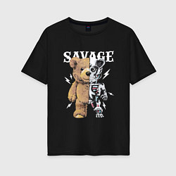 Футболка оверсайз женская Savage Bear, цвет: черный