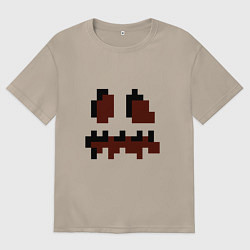 Футболка оверсайз женская Лицо тыквы - Хеллоуин - Майнкрафт, цвет: миндальный