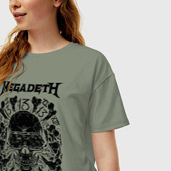 Футболка оверсайз женская Megadeth Thirteen, цвет: авокадо — фото 2