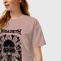Футболка оверсайз женская Megadeth Thirteen, цвет: пыльно-розовый — фото 2