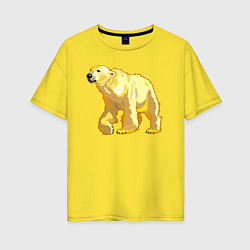 Футболка оверсайз женская Белый медведь, цвет: желтый