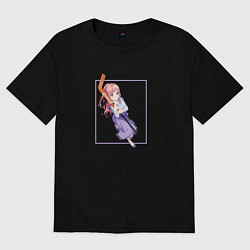 Футболка оверсайз женская Каоруко Янагида - Пураоре гордость оранжевых, цвет: черный