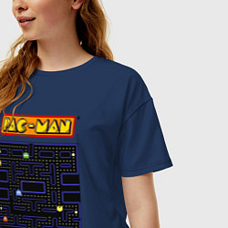 Футболка оверсайз женская Pac-Man на ZX-Spectrum, цвет: тёмно-синий — фото 2