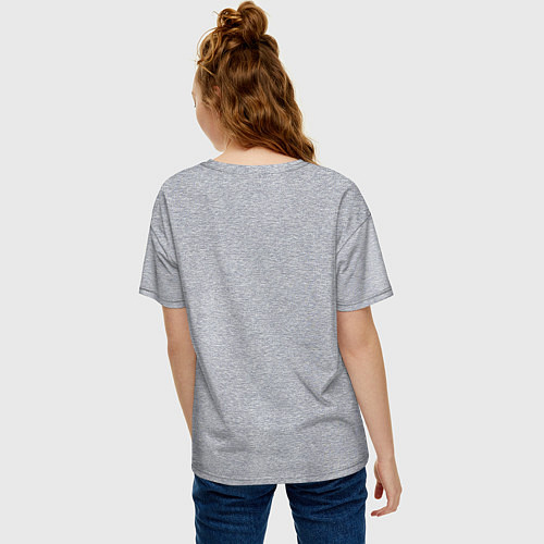 Женская футболка оверсайз Пауэр с рожками / Меланж – фото 4
