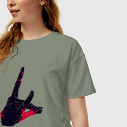 Футболка оверсайз женская Аки Хаякава - Кон, цвет: авокадо — фото 2