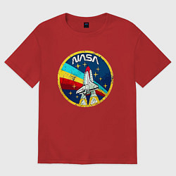 Футболка оверсайз женская NASA - emblem - USA, цвет: красный