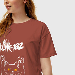 Футболка оверсайз женская Blink 182 rock cat, цвет: кирпичный — фото 2