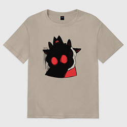 Футболка оверсайз женская Cult of the Lamb - Овечка в испуге, цвет: миндальный