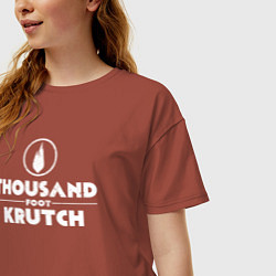 Футболка оверсайз женская Thousand Foot Krutch белое лого, цвет: кирпичный — фото 2