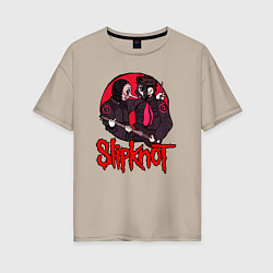 Футболка оверсайз женская Slipknot rock, цвет: миндальный