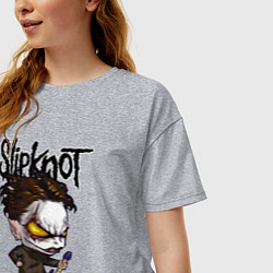 Футболка оверсайз женская Slipknot - art, цвет: меланж — фото 2