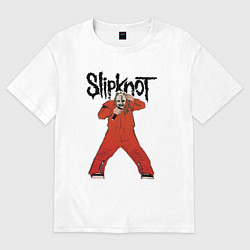 Футболка оверсайз женская Slipknot fan art, цвет: белый