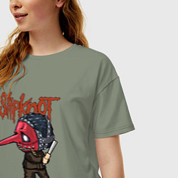 Футболка оверсайз женская Slipknot mask art, цвет: авокадо — фото 2