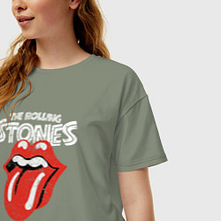 Футболка оверсайз женская The Rolling Stones 78, цвет: авокадо — фото 2
