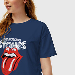 Футболка оверсайз женская The Rolling Stones 78, цвет: тёмно-синий — фото 2