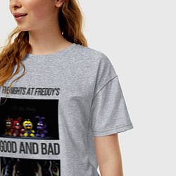 Футболка оверсайз женская Freddy good and bad, цвет: меланж — фото 2